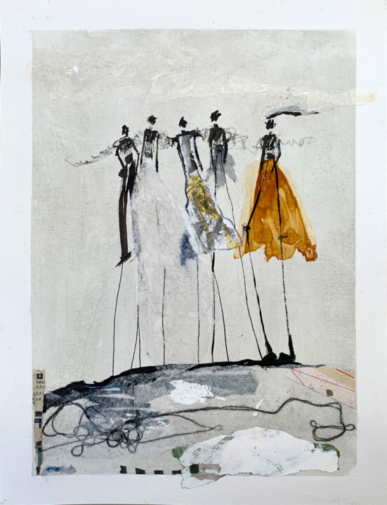 图画 标题为“Group of people” 由Claudia König (koenigsfigurine), 原创艺术品, 墨