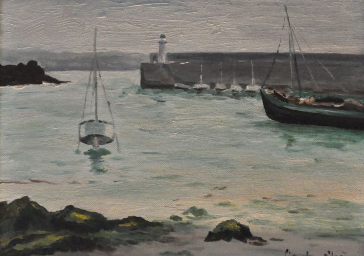 Peinture intitulée "extrait-bord-de-mer…" par Claudie Peinture, Œuvre d'art originale