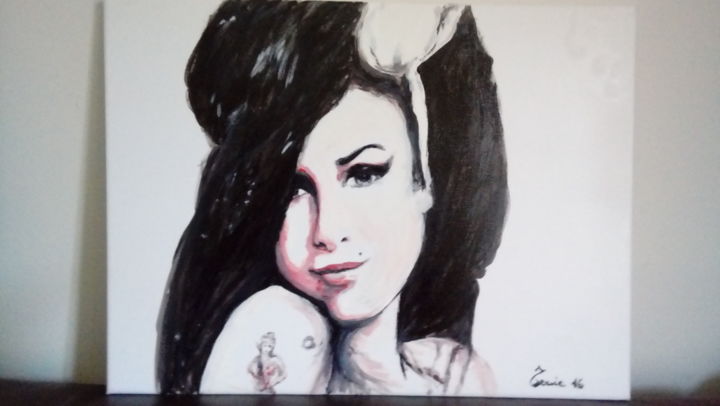 Peinture intitulée "Amy Winehouse" par Tonia Gentile, Œuvre d'art originale, Acrylique