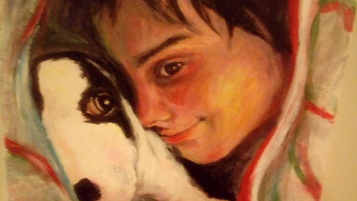 Peinture intitulée "I miei cuccioli" par Tonia Gentile, Œuvre d'art originale, Acrylique