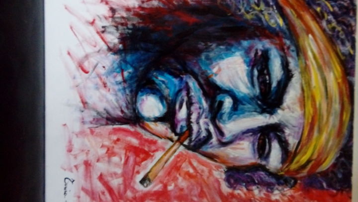 Peinture intitulée "Jimmy Hendrix" par Tonia Gentile, Œuvre d'art originale