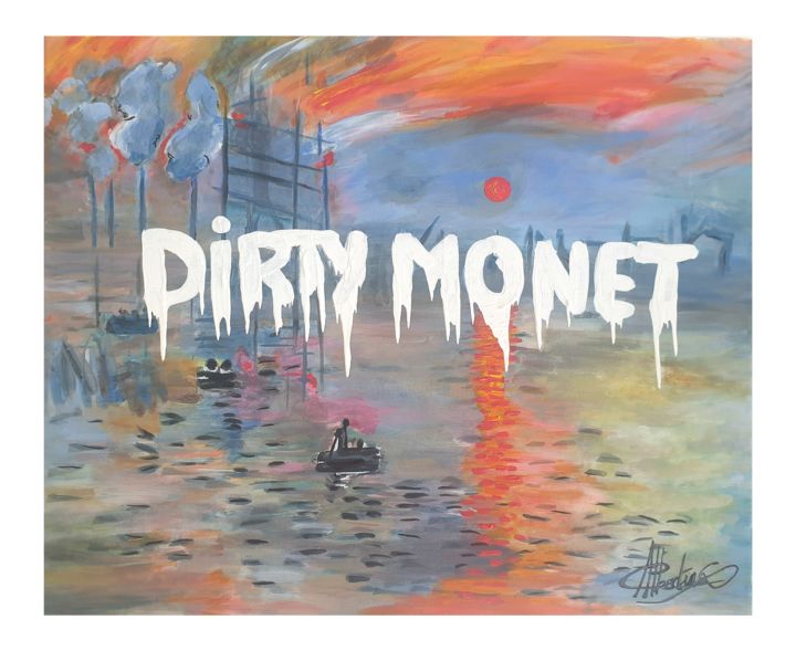 Картина под названием "Dirty Monet" - Clemence Albertus (Clem True Color), Подлинное произведение искусства, Акрил