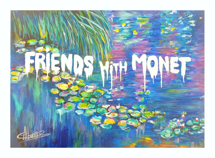 Картина под названием "FRIENDS with MONET" - Clemence Albertus (Clem True Color), Подлинное произведение искусства, Акрил Ус…