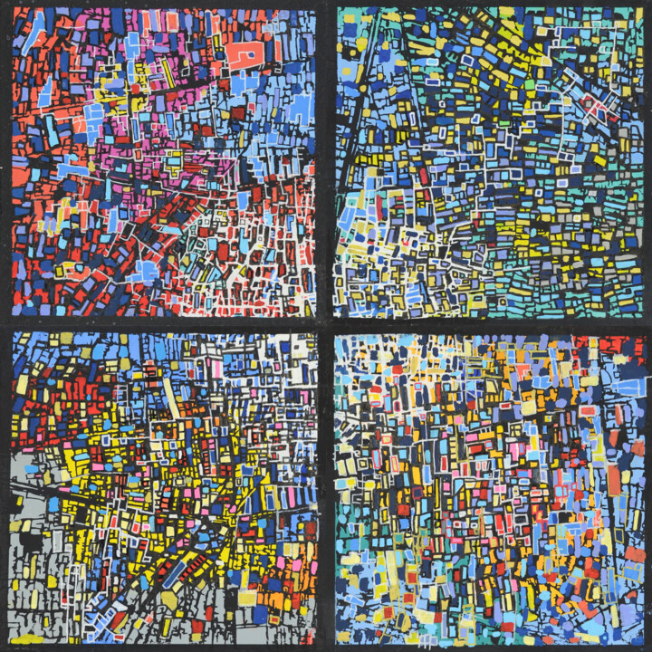 "Square Zero" başlıklı Tablo Clément Delerot tarafından, Orijinal sanat, Akrilik Ahşap panel üzerine monte edilmiş