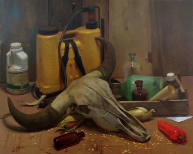 Pintura intitulada "Intoxicação" por Clodoaldo Martins, Obras de arte originais, Óleo