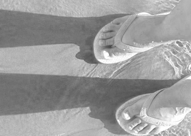 Photography titled "flipflops in the sa…" by Clo, Original Artwork