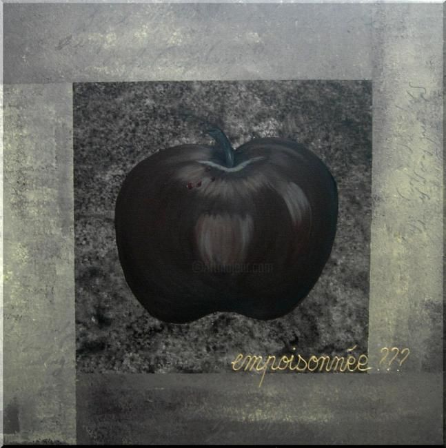 Painting titled "La pomme de Blanche…" by Line M., Original Artwork