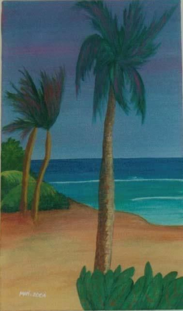 Pintura titulada "PLAYA DE BOCA CHICA" por Amarilis - Mapipinta, Obra de arte original