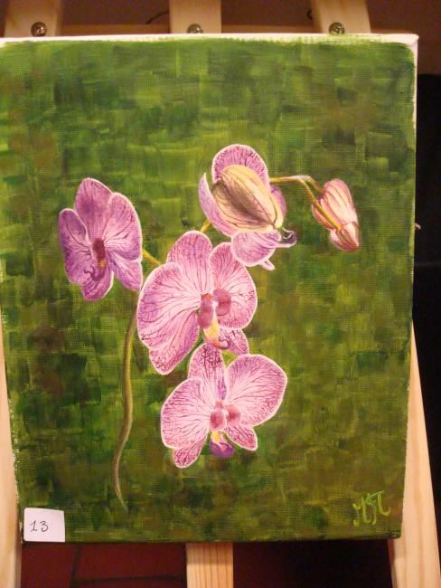 Pittura intitolato "orchidee" da Maryse Faure Taylor, Opera d'arte originale