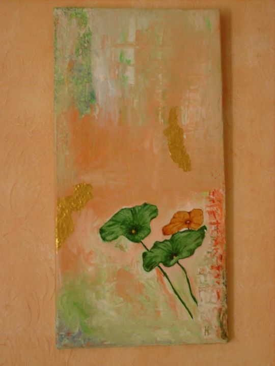 Картина под названием "fleurs stylisées" - Marie Varache, Подлинное произведение искусства, Масло