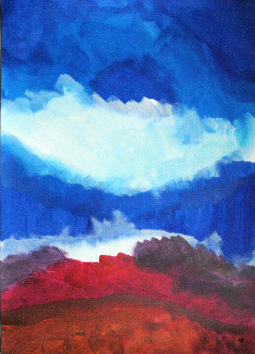 Malerei mit dem Titel "Abstract landscape…" von Conrad Bloemers, Original-Kunstwerk, Acryl