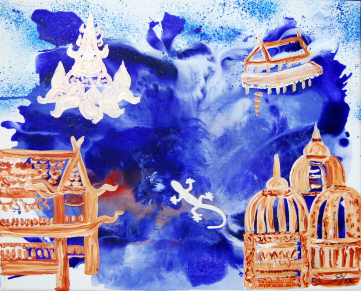 绘画 标题为“Spirituality blue's…” 由Conrad Bloemers, 原创艺术品, 丙烯