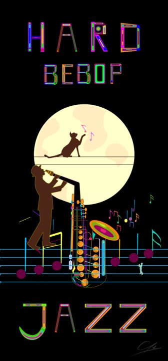 Digital Arts titled "Bebop Jazz" by Constance Pedron, Original Artwork, 2D Digital Work