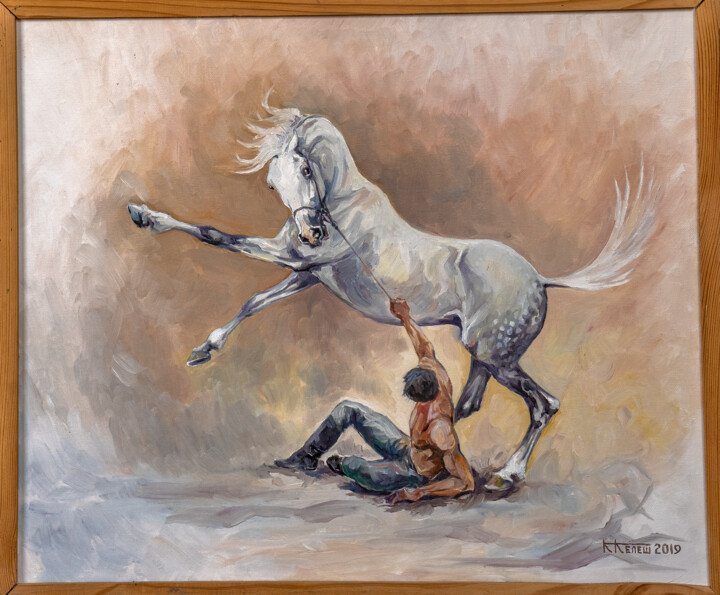 Картина под названием "Ретивый" - Constantin Cheles, Подлинное произведение искусства, Масло