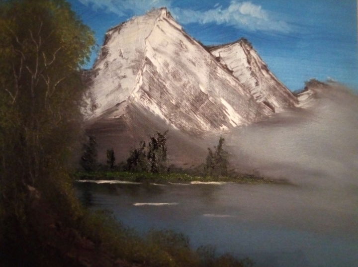 Pittura intitolato "Chemin de montagne" da Foxart, Opera d'arte originale, Olio