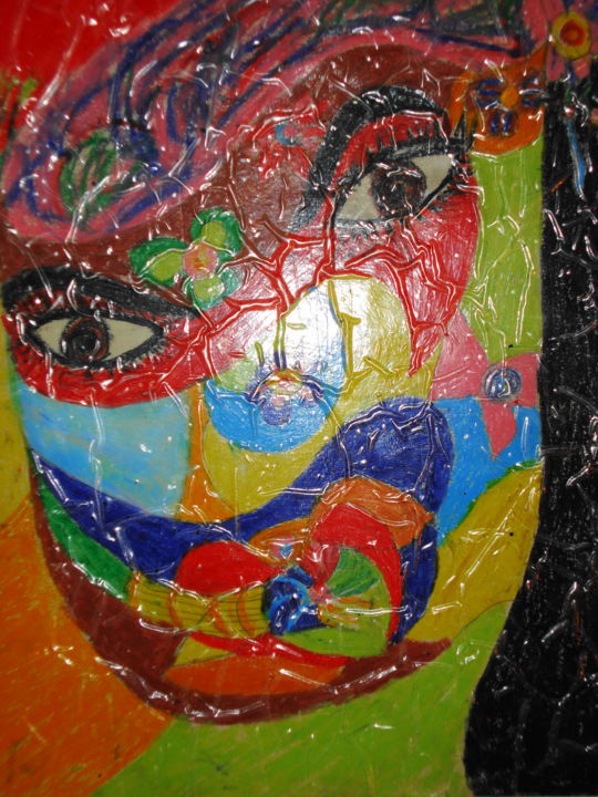 Desenho intitulada "face.jpg" por Coralie Serge, Obras de arte originais, Pastel