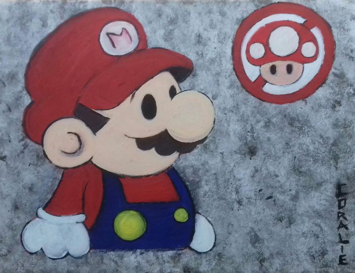 Pintura intitulada "Mario" por Coralie Lili, Obras de arte originais, Acrílico