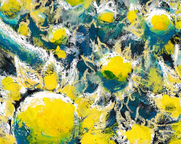 Peinture intitulée "Tournesols" par Corinne Courlet, Œuvre d'art originale, Gouache