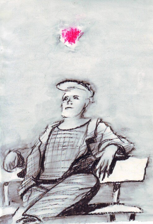 「Sous une bonne étoi…」というタイトルの描画 Corinne Courletによって, オリジナルのアートワーク, パステル