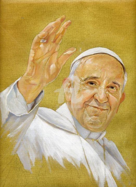 Papa Francesco Ritratto Painting By Cosimo Amedeo Eliodoro Artmajeur