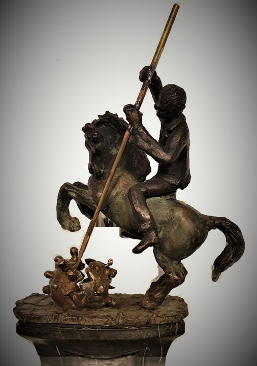 Sculpture titled "St Hugo the coronak…" by N.C.J. Stam, Original Artwork, Bronze