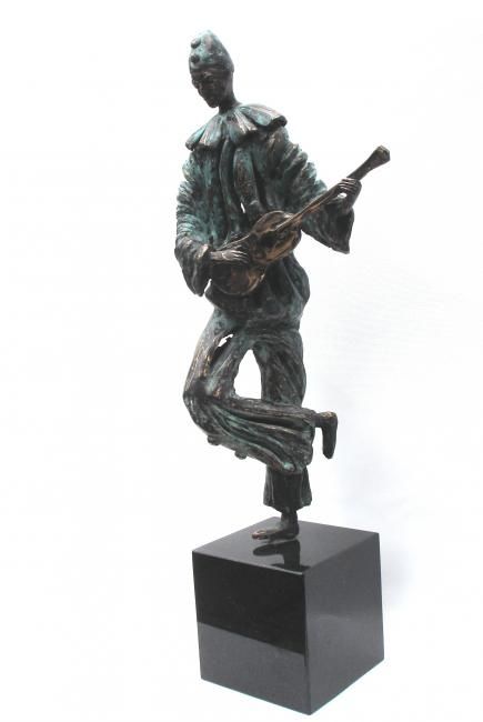 Sculpture titled "Pierot playing guit…" by N.C.J. Stam, Original Artwork, Casting