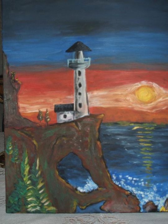 Desenho intitulada "lighthouse" por Avendran Naidoo, Obras de arte originais