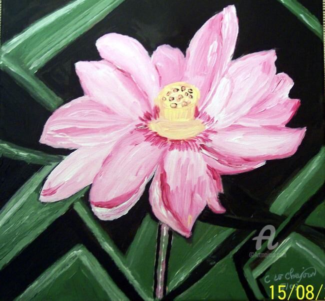 绘画 标题为“97- lotus rose” 由Crilamb, 原创艺术品