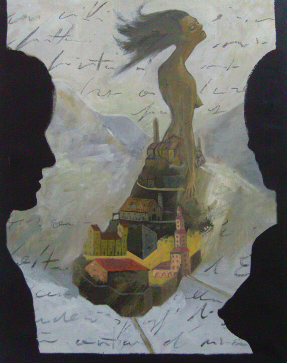 Peinture intitulée "La rocca" par Cristiano Quagliozzi, Œuvre d'art originale, Acrylique