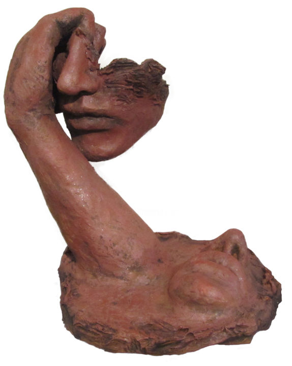 Escultura titulada "Ombra rossa" por Cristina Scalorbi, Obra de arte original, Terracota