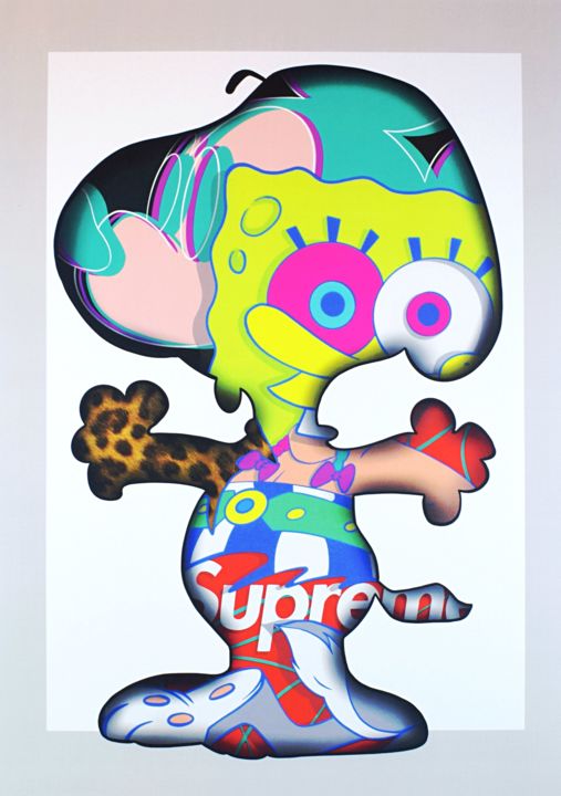 Arts numériques intitulée "Snoopy inside" par Cross Magri, Œuvre d'art originale, Peinture numérique