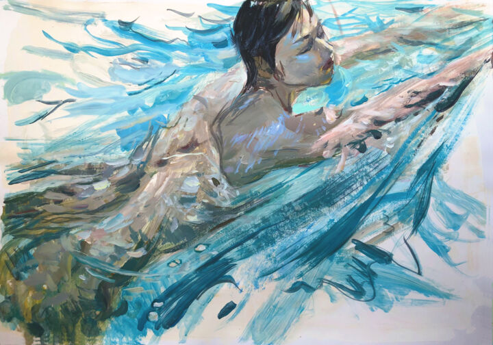 Swim 油絵 painting 絵画 abstract