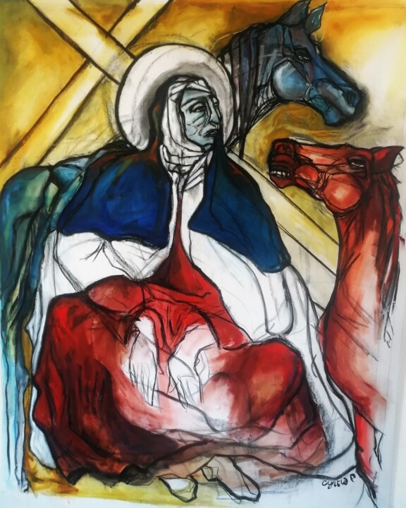 Pintura intitulada "Teresa de Jesus" por Cynthia Pedrosa, Obras de arte originais, Óleo