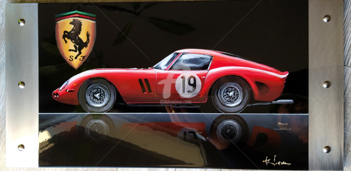 Malerei mit dem Titel "Ferrari GTO" von Cyrille Clément, Original-Kunstwerk, Acryl