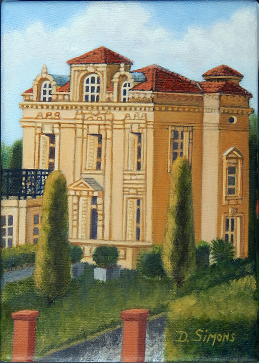 Pintura titulada "Miniature French Ri…" por D. Simons, Obra de arte original, Oleo Montado en Bastidor de camilla de madera
