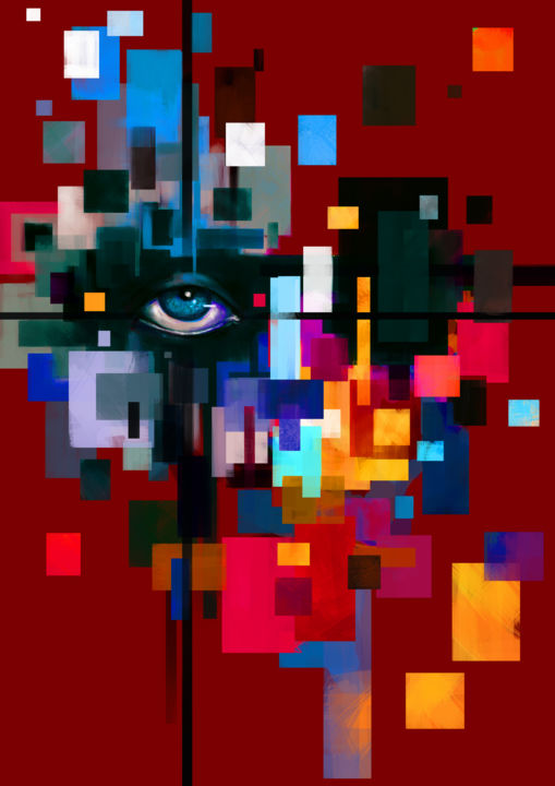 Digitale Kunst getiteld "I can see" door Daart Feelings, Origineel Kunstwerk, Digitaal Schilderwerk
