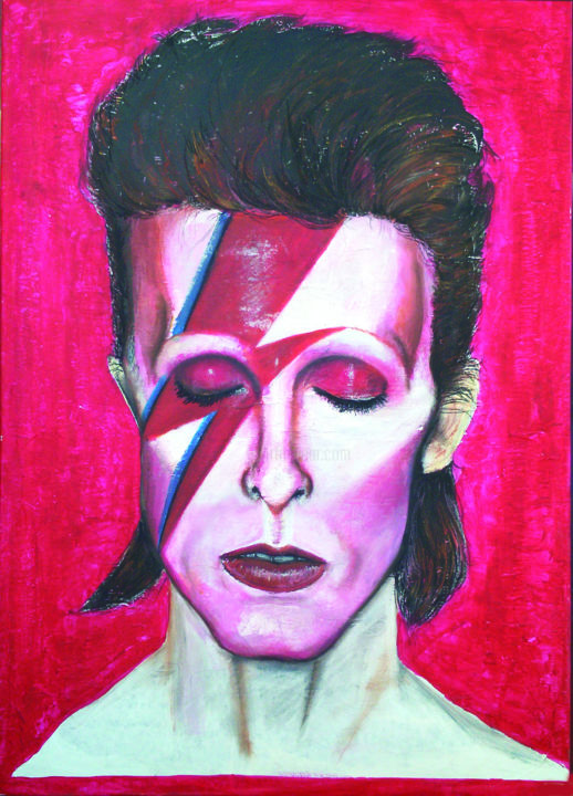 Schilderij getiteld "Bowie" door Daart Feelings, Origineel Kunstwerk, Acryl