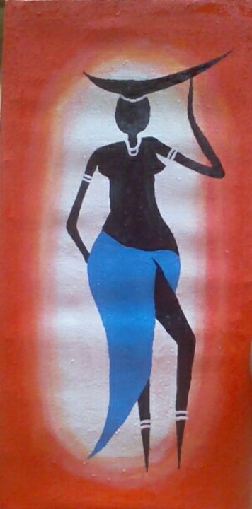 Painting titled "African Girl" by Da Carter Art, Original Artwork, Airbrush