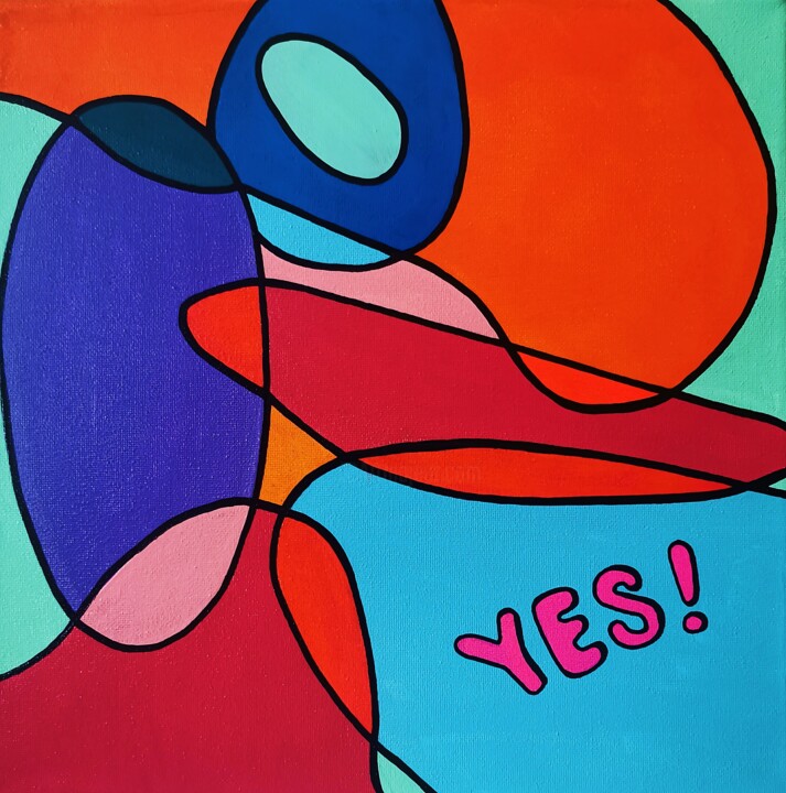 Peinture intitulée "Say YES to a joyful…" par Daheaven Art, Œuvre d'art originale, Acrylique Monté sur Châssis en bois