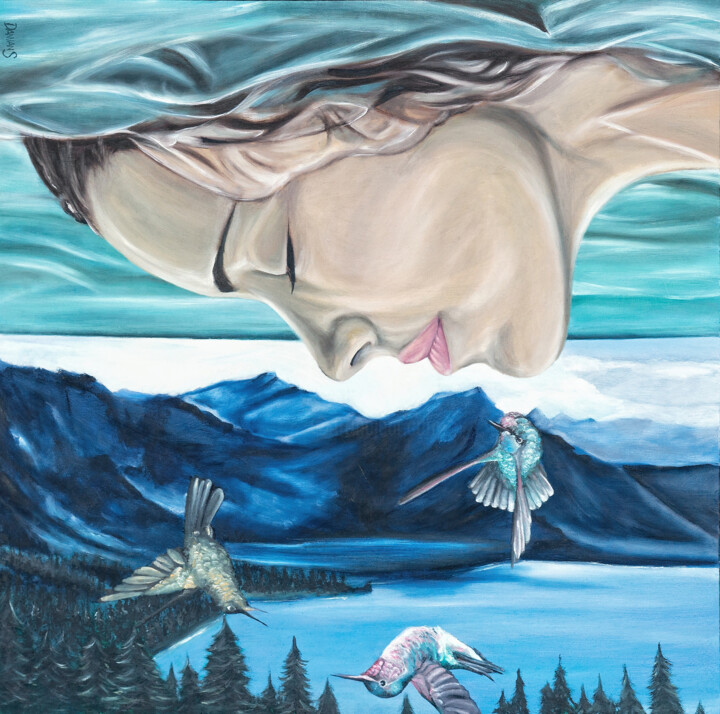 Pintura intitulada "Dreaming" por Damian Smith, Obras de arte originais, Óleo Montado em Armação em madeira
