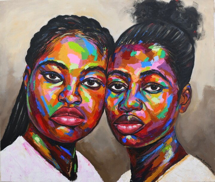 Malarstwo zatytułowany „Unconditional love 2” autorstwa Damola Ayegbayo, Oryginalna praca, Akryl