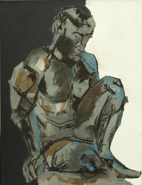 Schilderij getiteld "Man I" door Daniel Beaudoin, Origineel Kunstwerk, Acryl