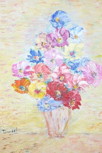 Peinture intitulée "bouquet de fleurs" par Daniel Jouenne, Œuvre d'art originale