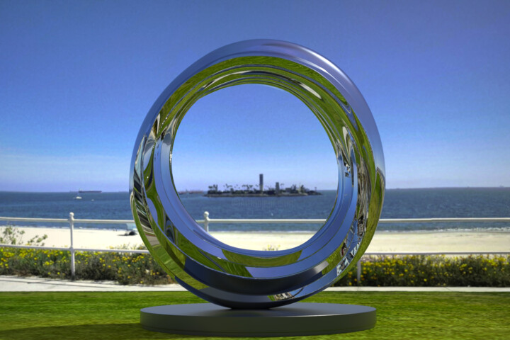 Sculpture titled "Odyssey#2" by Daniel Kei Wo, Original Artwork, Stainless Steel