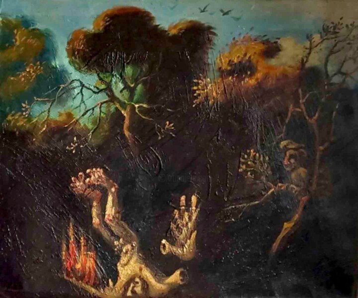 绘画 标题为“The fall of Icarus” 由Daniel Litvinov, 原创艺术品, 油