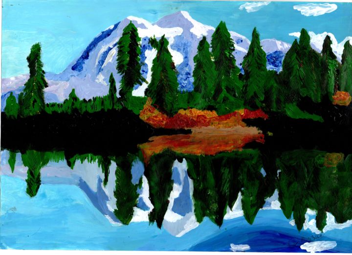 Schilderij getiteld "lago-alpino.jpg" door Daniel Mazzochi, Origineel Kunstwerk