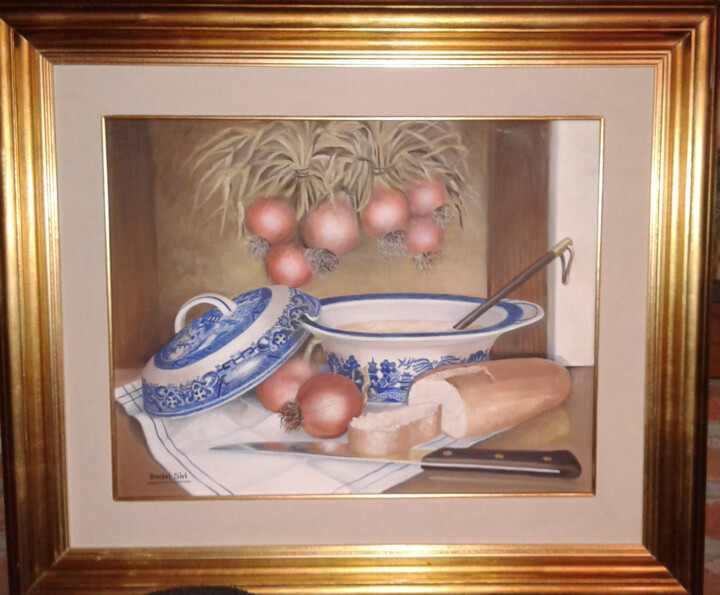 Schilderij getiteld "Sopa de Cebollas" door Daniel Siri, Origineel Kunstwerk, Olie