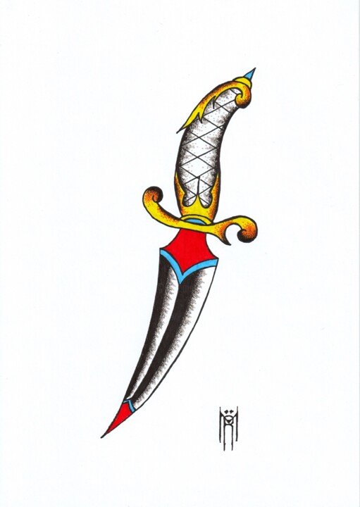 Rysunek zatytułowany „Dagger” autorstwa Daniel Ströfer, Oryginalna praca, Marker