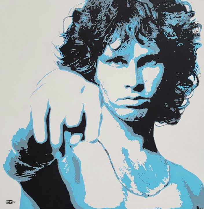 「Jim Morrison」というタイトルの絵画 Daniele Fratiniによって, オリジナルのアートワーク, アクリル