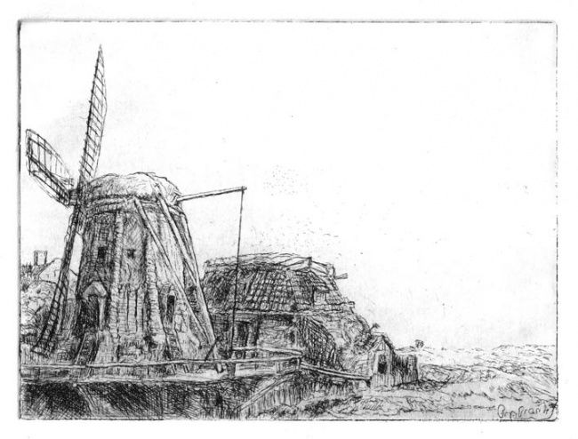 Printmaking titled "Copie d un moulin p…" by Daniel Lutaud, Original Artwork, Other